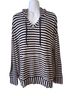 Jones New York Stripes Black White Pullover Hoodie Size XL - photo 1