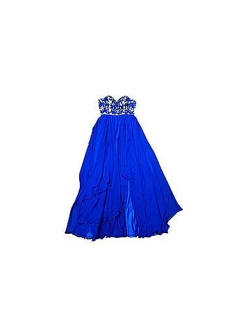 Sherri Hill royal blue with floral bodice Cocktail Dress (view 1)