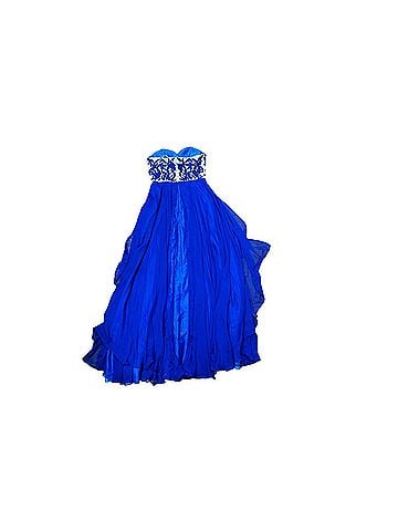 Sherri Hill royal blue with floral bodice Cocktail Dress (view 2)