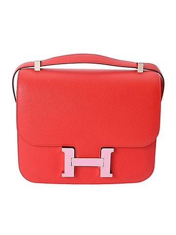 Hermès HERMES Constance 3 24 Rouge Coupe D Stamp (circa 2019) Women's Epsom Leather Shoulder Bag, A Rank, Pre-owned, Ginzo (view 1)