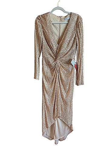 IEENA for Mac Duggal Sequin Knotted Midi Cocktail Dress (view 2)