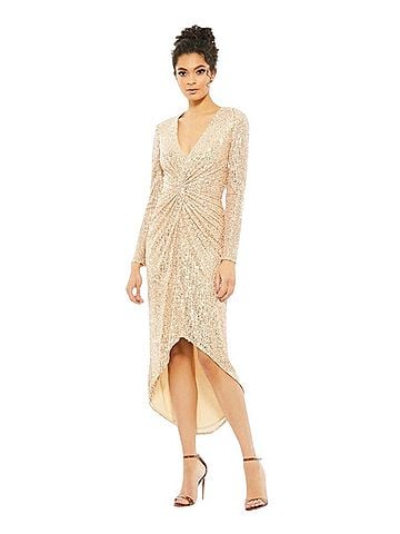 IEENA for Mac Duggal Sequin Knotted Midi Cocktail Dress (view 1)
