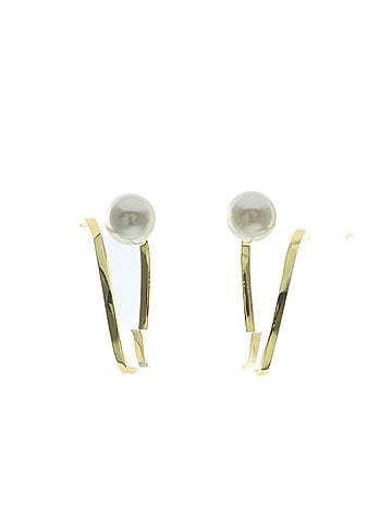 Tasaki Tasaki Afine Earrings Pearl Yellow Gold (18K) Hoop Earrings Gold (view 1)
