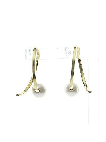 Tasaki Tasaki Afine Earrings Pearl Yellow Gold (18K) Hoop Earrings Gold (view 2)