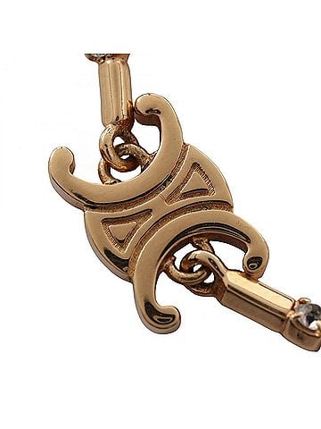 Céline Celine Triomphe Sparkle Necklace with Gold-Plated Rhinestones, Women's, Gold and Clear (view 1)