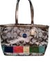 Coach Print Multi Color Brown Gold Leather Tote One size - photo 1