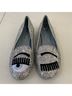 Chiara Ferragni Silver Black Flats Size EU 37 - photo 9