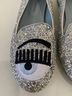 Chiara Ferragni Silver Black Flats Size EU 37 - photo 8