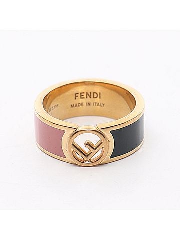 Fendi FENDI F is Fendi Ring, GP (Gold Plated) for Women, Gold, Pink, and Green (view 1)