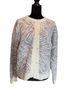 Cynthia Rowley Zebra Print White Gray Wool Cardigan Size M - photo 1