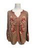 Easel Brown Long Sleeve Blouse Size S - photo 1