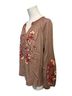Easel Brown Long Sleeve Blouse Size S - photo 3