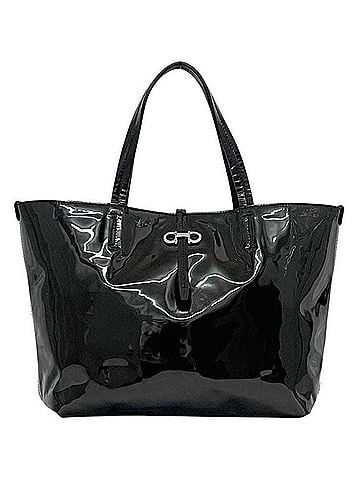Salvatore Ferragamo Salvatore Ferragamo tote bag ec-24907 black Gancini FJ-21 C847 patent for men and women (view 1)