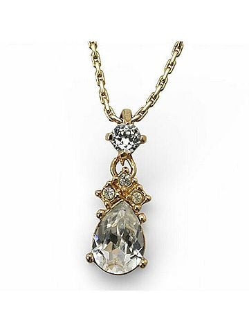 Christian Dior Christian Dior teardrop rhinestone necklace in gold (view 2)