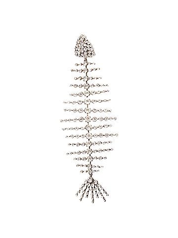 Saint Laurent Saint Laurent Crystal Spiral Fish Bone Dangling Clip On Earrings (view 1)