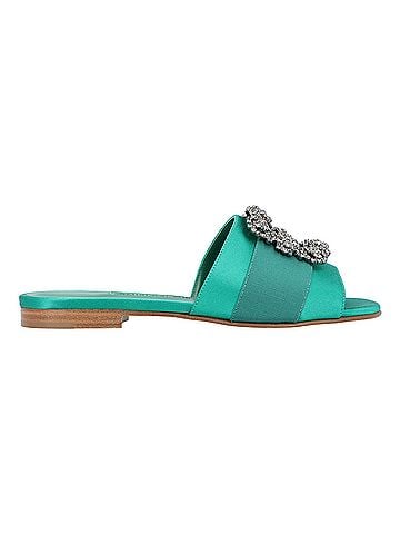 Manolo Blahnik Manolo Blahnik Martamod Flat Green (view 1)