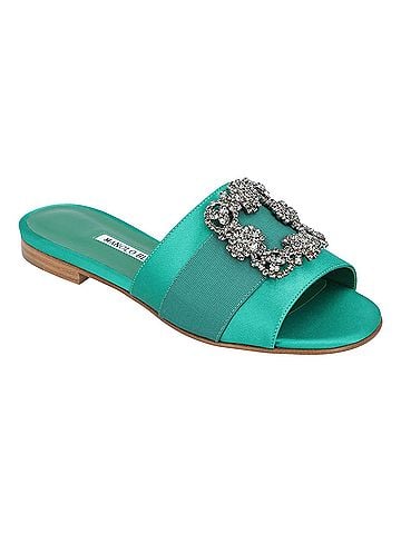 Manolo Blahnik Manolo Blahnik Martamod Flat Green (view 2)