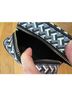 Tory Burch Chevron-herringbone Black White Gray Leather Coin Purse One size - photo 4
