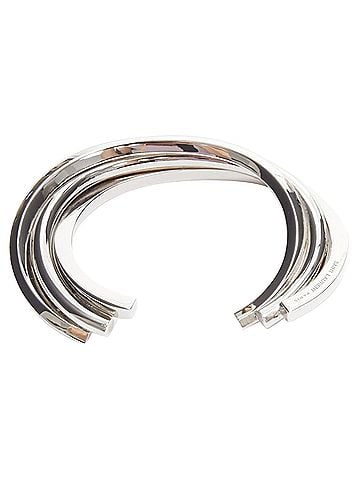 Saint Laurent Saint Laurent Hedi Slimane silver brass architectural triple twist cuff bracelet (view 2)