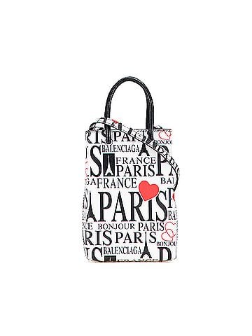 Balenciaga Mini Calfskin Bonjour Paris Shopping Phone Holder (view 1)