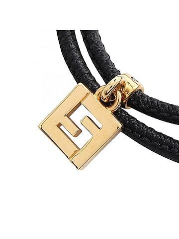 Fendi FENDI FOREVER Bracelet, GP (Gold Plated), Leather, Women's, Gold and Black (view 2)