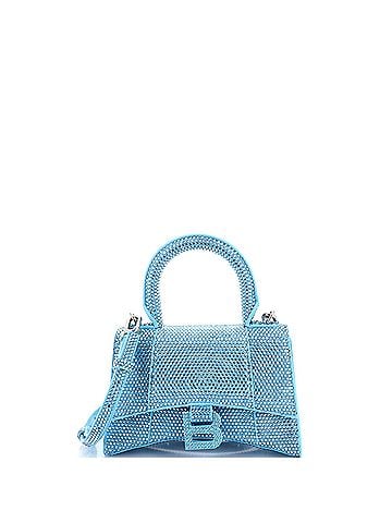Balenciaga Hourglass Top Handle Bag Suede with Crystals XS (view 1)
