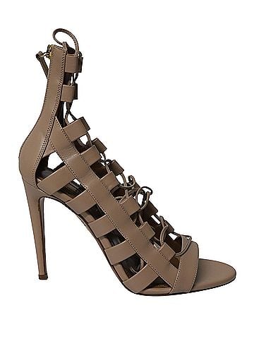 Aquazzura Aquazzura Lace-Up Amazon 105 Sandals in Nude Calfskin Leather (view 1)
