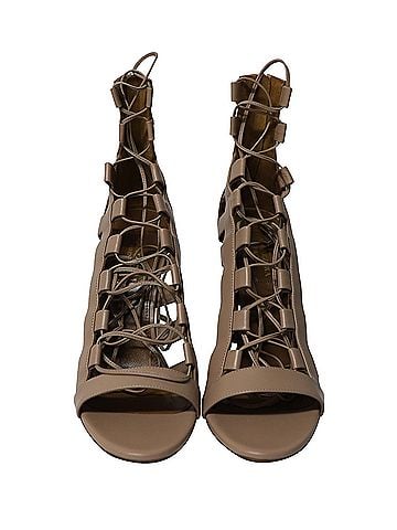 Aquazzura Aquazzura Lace-Up Amazon 105 Sandals in Nude Calfskin Leather (view 2)