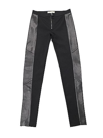 Burberry Burberry Leggings with Leather Side Panel in Black Viscose (view 1)