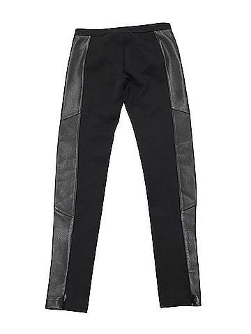 Burberry Burberry Leggings with Leather Side Panel in Black Viscose (view 2)