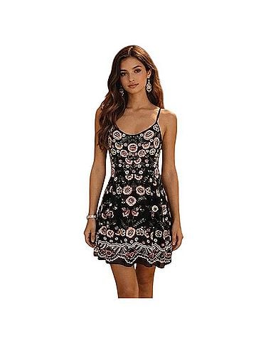 Needle & Thread Black Sequin Embellished Dress Cocktail Dress (view 2)