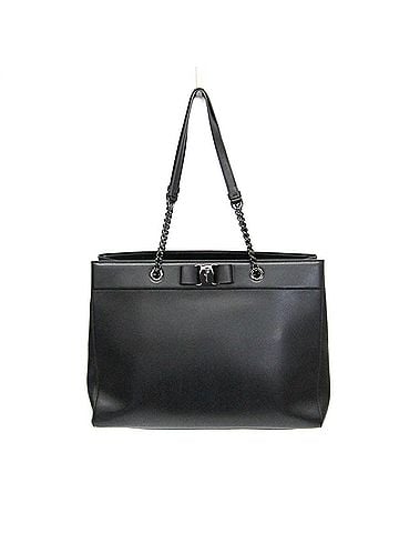 Salvatore Ferragamo Salvatore Ferragamo Vara EZ-21 H500 Women's Leather Tote Bag Black (view 1)