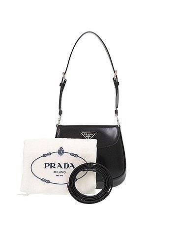 Prada Unused Prada SPAZZOLATO 1BH188 Triangle Logo Leather Black 2-Way Shoulder Bag 0709PRADA (view 2)
