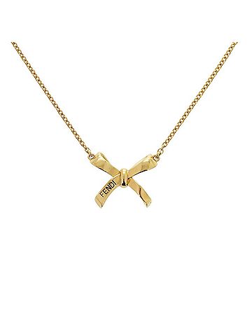 Fendi Excellent condition Fendi ribbon gold necklace pendant 1315FENDI (view 1)