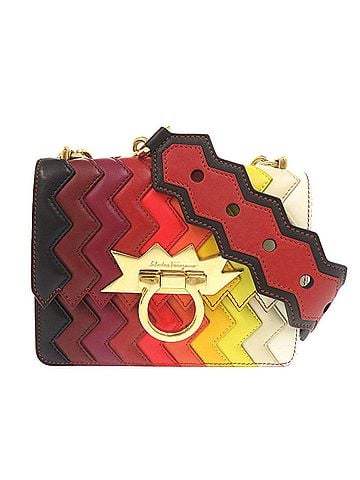 Salvatore Ferragamo Excellent condition Salvatore Ferragamo x Sara Battaglia Zigzag Gancini Leather Multicolor Shoulder Bag 2149Salvatore (view 1)