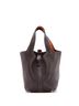 Hermès 100% Leather Brown Orange Eclat Picotin Lock Bag Clemence PM One size - photo 1