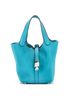 Hermès 100% Leather Blue Picotin Lock Bag Clemence MM One size - photo 1
