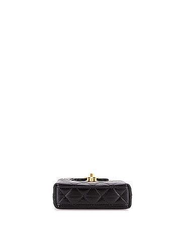 Chanel Kelly Top Handle Shopping Bag Quilted Shiny Aged Calfskin Nano (view 2)