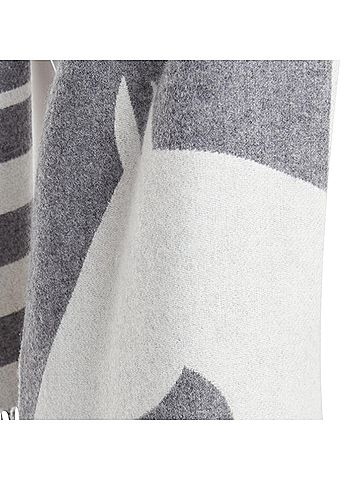 Hermès Hermes cashmere abstract horse head fringe wool scarf (view 2)