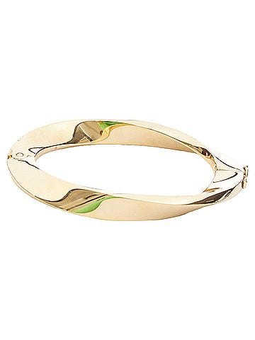 Saint Laurent Saint Laurent Twisted gold double push clasps hard bangle (view 1)