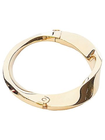 Saint Laurent Saint Laurent Twisted gold double push clasps hard bangle (view 2)