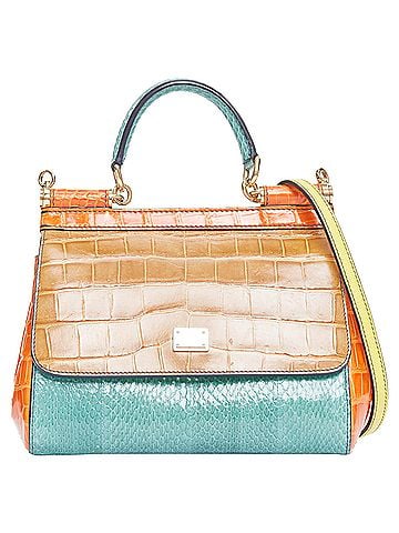 Dolce & Gabbana Dolce Gabbana Miss Sicily scaled leather satchel crossbody bag (view 1)
