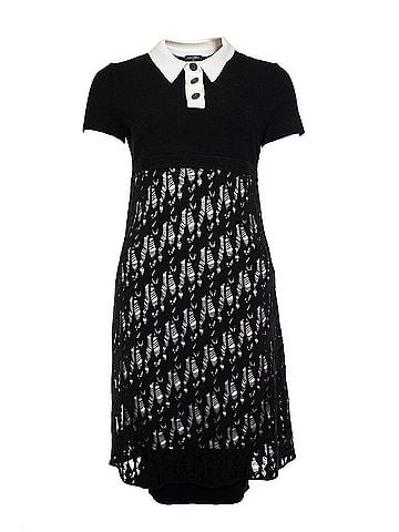 Chanel Chanel open woven wool dress with white collar (view 1)