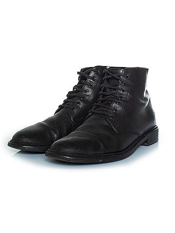 Saint Laurent Saint Laurent Lace up ankle boots in black leather (view 1)