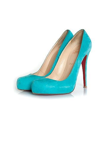 Christian Louboutin Christian Louboutin Turquoise suede pumps (view 1)