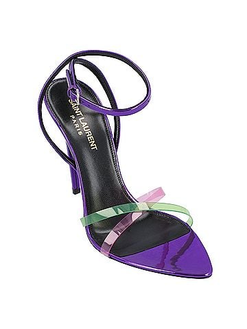 Saint Laurent Saint Laurent Gippy Patent Leather And Plexi Sandals Purple (view 1)