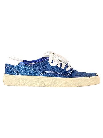Saint Laurent Saint Laurent Low Top Sneakers in Blue Glitter (view 1)