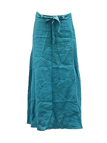 Simon Miller Simon Miller Midi Skirt in Teal Linen (view 1)