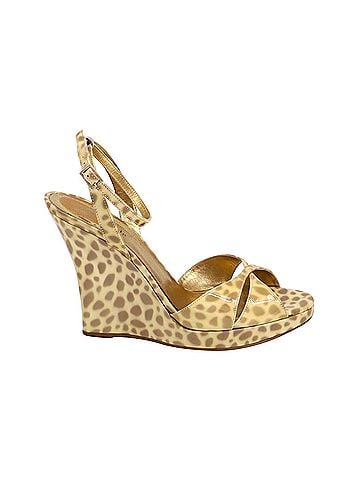 Kate Spade New York Kate Spade Ocelot Wedge Sandals in Gold Patent Leather (view 1)