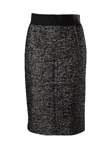 Giambattista Valli Giambattista Valli Tweed Pencil Skirt in Grey Linen (view 1)